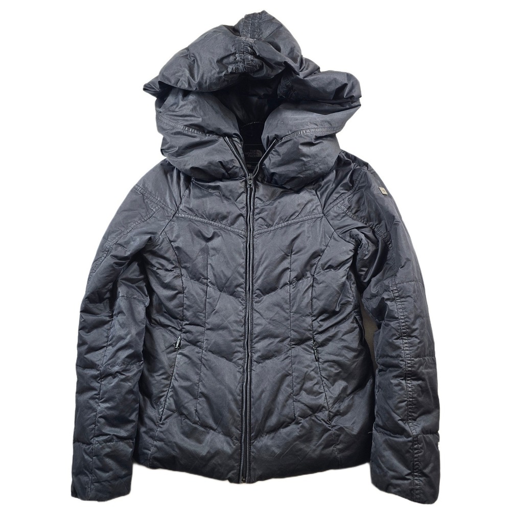 The North Face Goose Down Puffer Jacket Womens XS Black 550 Shawl Hood Ski